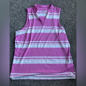 Puma Pink and White Striped Tank Top
